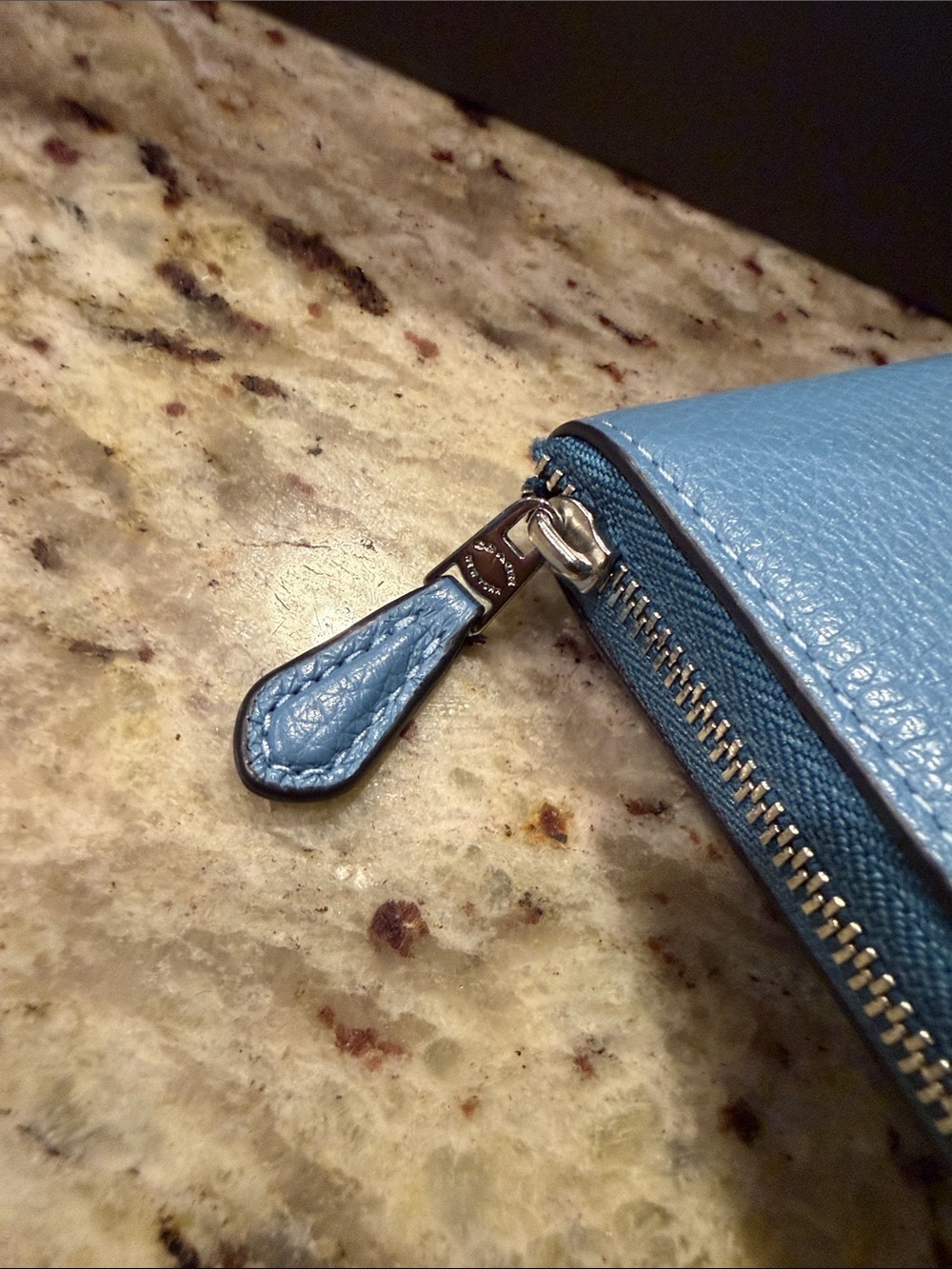 Coach Zip-Around Leather Wallet in Light Blue - Picture 4 of 11